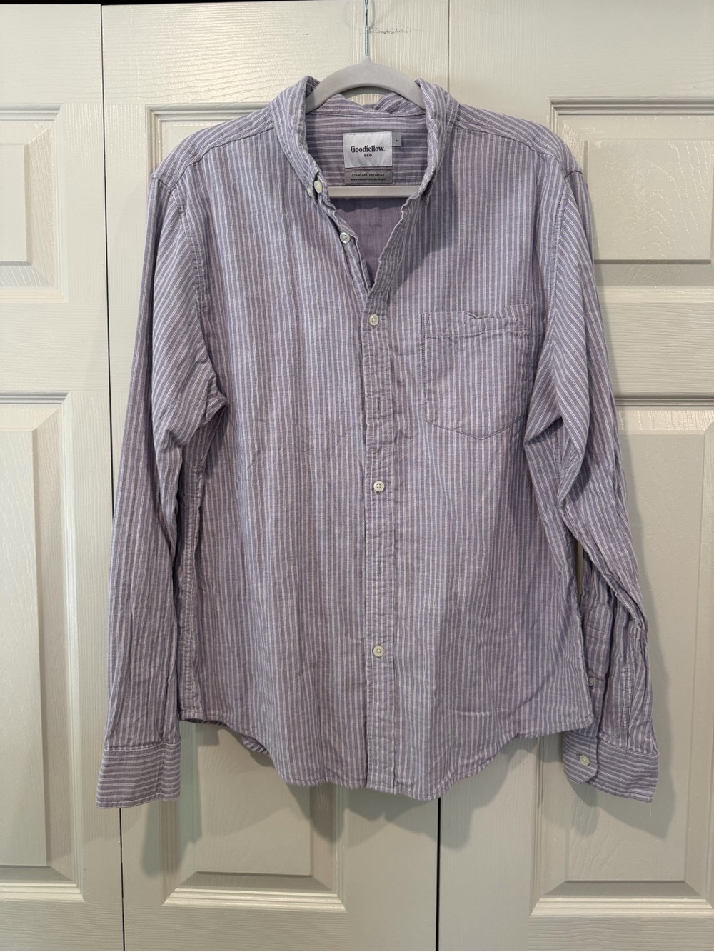 Goodfellow & Co Lavender and White Striped Button-Down Shirt